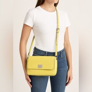 Lauren Ralph Lauren Yellow Leather Crossbody Bag